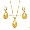 Earrings & Necklace Jewelry Sets Dubai India Gold Waterdrop Wedding Pendant Women Girl Bridal Party Souvenir Charms Gift Drop Delivery 2021