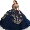 Cendrillon rouge robes de Quinceanera et broderie d'or 2021 robe de bal Poofy princesse bonbons 15 ans pour les jeunes filles robe de soirée formelle de bal