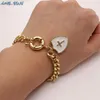 Lien chaîne MHS soleil cubique Zircon étoile coeur croix pendentif Bracelets mode femmes filles fête bijoux cadeau accessoires299W