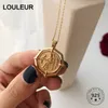 Louleur Golden 925 Collier en argent sterling Rome Rétro Coin Pendentif Collier pour femmes Argent 925 Bijoux fins Charms All-Match Q0531