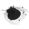 Chapeaux de fête 1pc 20s 30s Pilulier Fascinator Chapeau Cocktail Thé de mariage avec voile