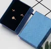 Boîtes d'emballage bijoux d'affichage 9 x 7 x 3 cm bleu royal cadeau présent coffret pendentif boucle d'oreille bague collier boîte jllxFu