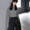 T-shirt femminile Spring Latice Woman Tshirts Fashion Tops Sexy Women 2022 Taglie da stampa in stile coreano Kpop Streetwear Slim Long Sleeve