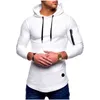 Streetwear Casual Męska Koszulka z długim rękawem z długim rękawem Top Outdoor Fashion Sleeve Zipper Pocket Cotton Men's T-shirt G1222