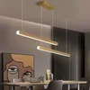 Pendant Lamps Nordic Minimalist Long LED Lights Office Dining Table Kitchen Bar Counter Billiard Decorative Lighting