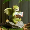 Everyday Collection Miniatyr Fairy Garden och Terrarium Mini Dragon Rex Den gröna Collectible Fantasy Figure 211101