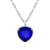 Titanic coeur de l'océan collier pendentif coeur bleu foncé pour les femmes bijoux de mode amoureux Couple saint valentin anniversaire G282c