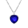 Titanic Heart of the Ocean Necklace Dark Blue Heart Pendant for Women Fashion Jewelry Lover Par Valentine's Day Birthday G2055