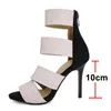 Sandales Snake Meotina Snake Sandales Super High High Heel Femme Chaussures Chaussures Chaussures Stéletto Sandales de talon Stéleto Partie Zip Open Toe Femmes Footwear 210608