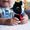 25cm anime ranboo sitta svart och vitt lamm plysch leksak kawaii tecknad film mjuka fyllda djur dockor leksaker för barn födelsedag gåvor
