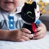 25 cm Anime Ranboo Sitzen Schwarz und Weiß Lamm Plüsch Spielzeug Kawaii Cartoon Weiche Kuscheltiere Puppen Spielzeug für Kinder geburtstag Geschenke