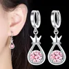 Hoop & Huggie S925 Silver Earring Elegance Lucky Droplets Crown For Women Wedding Gift Lady Girl Fashion Jewelry