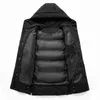 メンズロングコート大型7×10 8×10冬の綿パッド入りジャケット特大夫のフードパーカーアウターウェア厚い暖かいウインドブレーカー男性211129
