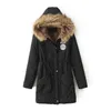 コートとジャケット冬の韓国のカジュアルスリムフィッティングコットン - フード付き長袖の中長長パッド入りプラスサイズの服211007