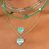 Collier pendentif à breloque en forme de cœur d'amour coloré en émail, avec micro pavé cz, cadeau de bijoux à la mode pour petite amie, saint valentin, arrivé