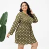 Moederschap jurken 2022 vrouwen plus size elegante polka dots korte mouwen midi-jurk