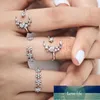 5 stks / set Sparkly Crystal Moon Star Rings Bohemian Opening Resizable Ring Sieraden Gift Bruiloft Dames Charm Stackable Flower Ring Factory Prijs Expert Design Quality