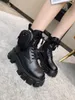 Top Quality Designers Women Rois Monolith Combat Boots Ankle For Womens Winter Work Shoes Fashion Platform Boot Black Leather with Pocket Nylon Woman with Box