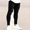 Herren Zerstörte Zerrissene Jeans Design Bleistift Hosen Knöchel Dünne Männer Ganzkörperansicht Mode Streetwear266L