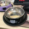pet dog food bowls stainless steel color cat bowl cartoon healthy and harmless nonslip pet bowl
