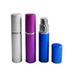 2021 Parfymflaska 5ml Aluminium anodiserad kompakt parfym Aftershave Atomiser Atomizer Fragrance Glas Doft -bottel Blandad färg