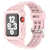 Apple Watch Case + Band 44mm 40mm Serie 6 5 4 SE Sportband med fodral för Iwatch 3 42mm 38mm TPU-band