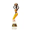 3pcs / set Résine Africaine Figure Sculpture Tribal Lady Figurine Statue Décor Collection Art Piece Intérieur Bureau Salle D'étude el 210727