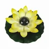 Solar Powered LED Flower Light Artificial Lotus Shape Floating Fountain Pond Garden Pool Lamp Night Lights Underwater Lamps