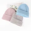 VISROVER 8 coloris lapin fourrure Stripe femme chapeau d'hiver couleur unie automne bonnets assorti chaud doux bonnet skullies cadeau 211119