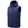 Outdoor T-shirts Winterjack Men Hoodied Vest Wilet Warm mouwloze casual mannelijke fietsjacht tactisch wandelen naar beneden