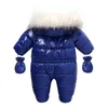 Bébé nouveau hiver plus chaud plus épais PU col de fourrure barboteuses nouveau-né garçons filles noël 024M barboteuse Toddle infantile body enfants one9447501