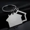 Blank Metal Home Custom Made Keychain House Shaped Silver Key Ring