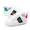 Kızlar Bebek Ayakkabıları Yenidoğan Erkek İlk Walkers Çocuk Toddlers Lace Up Pu Sneakers Prewalker Beyaz Ayakkabı