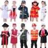 Costume d'Halloween Enfants Cosplay Médecin Infirmière Pompier Police Capitaine Ouvrier Uniforme pour Enfants Garçons Filles Vêtements De Fête 3-8T Q0910