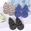 Soutache Damen Ohrringe handgefertigt geflochtene Kristall Sutasz Hängeohrring beige blau schwarz ästhetischer Boho Schmuck 2020 Trend