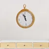 Wall Clocks Rattan Handwoven Frame Clock DIY Simple Design Hanging Watch For Home