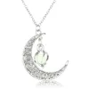 Designer halsband lyx smycken 2021 måne glödande charm silver pläterade kvinnor halloween hänge ihålig ljusstens