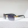 occhiali da sole larghi classici di design di lusso in legno con montatura con montatura Occhiali ultraleggeri Business Casual Uomo Donna Oro Argento Caffè Occhiali senza montatura Ottica Scatola originale