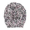 Ins 10 färger baby hattar polka dots blommor plaid leopard print tre båge huvudband elastiska bomull hårtillbehör beanie cap multi color