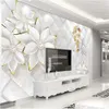 مخصص صور خلفيات ستيريو جدارية 3d مجوهرات غنية الزهور التلفزيون خلفية ورق الحائط papel دي parede 3d