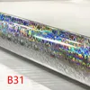 ステッカーデカール64cm x 120mスタンピングフォイルホログラフィックシルバーライン紙またはプラスチック熱伝達フィルムDIY釣りルアーPRUD22