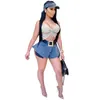 Mode Femmes Jeans Shorts Summer Denim Plus Taille Large Jambe Mid Taille Vintage Flare Casual Streetwear XS-5XL 210603