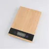 Balance de cuisine en bois environnement bois alimentaire ménage café LED électronique bambou cuisson 5 KG/1g 210728