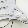 Captadores de guitarra Pickguard pré-conectado SSS Single Coil Pickguard tipo 7-Way totalmente carregado para guitarra Strat - 3-ply White