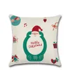 Christmas Pillow Case Pokrywa Santa Claus Elk Cute Cartoon Pościel Rzut 45x45 CM Merry Christma Dekoracyjne Poduszki Dekoracja Wll388