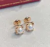 Collier pendentif en or V et boucles d'oreilles avec perle blanche pour femmes, bijoux de mariage, cadeau en deux couleurs plaquées, boîte st2695553