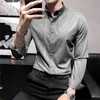 Hoge Kwaliteit Heren Shirts Gestreepte Casual Business Shirt Werk Formele Jurk Mannen Kleding Slanke Fit Lange Mouw Blouse Chemise Homme 210527