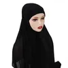Custom feito chiffon instantâneo hijab com um capô sob cachecol exclusivo design chiffon hijab lenço para mulheres muçulmanas