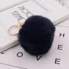 3.15 인치 가짜 토끼 모피 공 매력 Pom Pom Keychain 핸드백 열쇠 고리 26 스타일 여자를위한 패션 솜털 액세서리