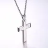 Pendentif croix en acier inoxydable U7 pour hommes, collier de prière du seigneur, chaîne de blé lourd noir/or, 20 pouces, P868